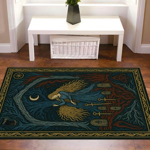 Medieval Gothic Fairycore Rug, Witchcraft Rug for Witchy Decor Bedroom ...