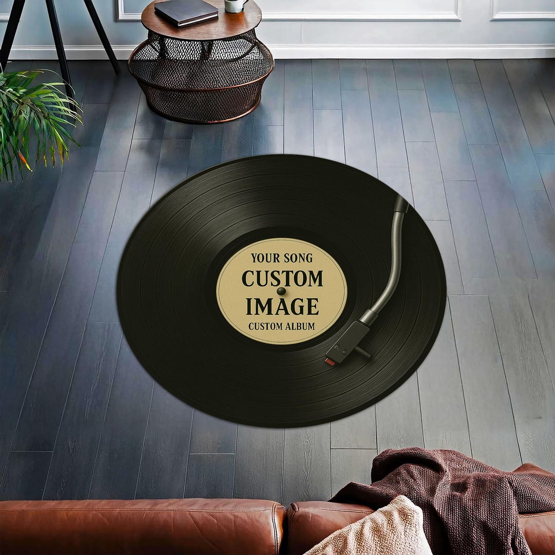 Custom Vinyl Record Rug – Personalized Music Album Carpet, Custom Song ...