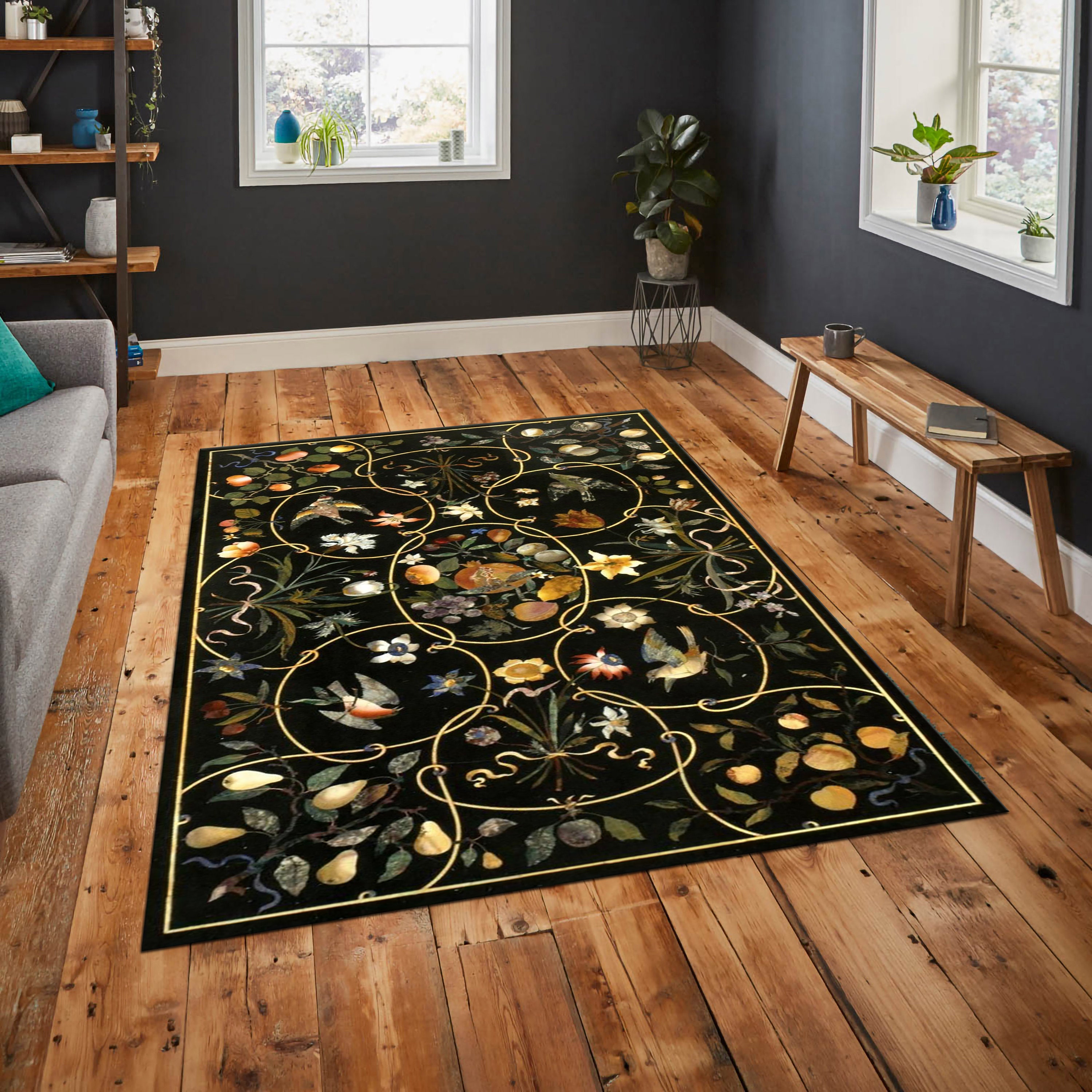 Discover Vintage Rétro Fleur Tapis