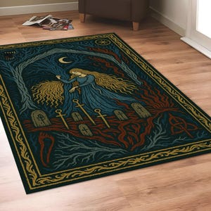 Medieval Gothic Fairycore Rug, Witchcraft Rug for Witchy Decor Bedroom ...