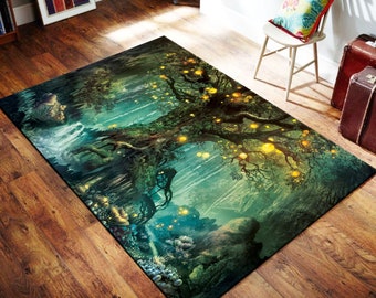 Tree Rug,Forest Rug,Art Rug,Firefly Rug,Tree Pattern Rug,Forest Theme Rug,Art Pattern Rug,Popular Rug,Soft Rug,İconic Rug,Modern Rug,