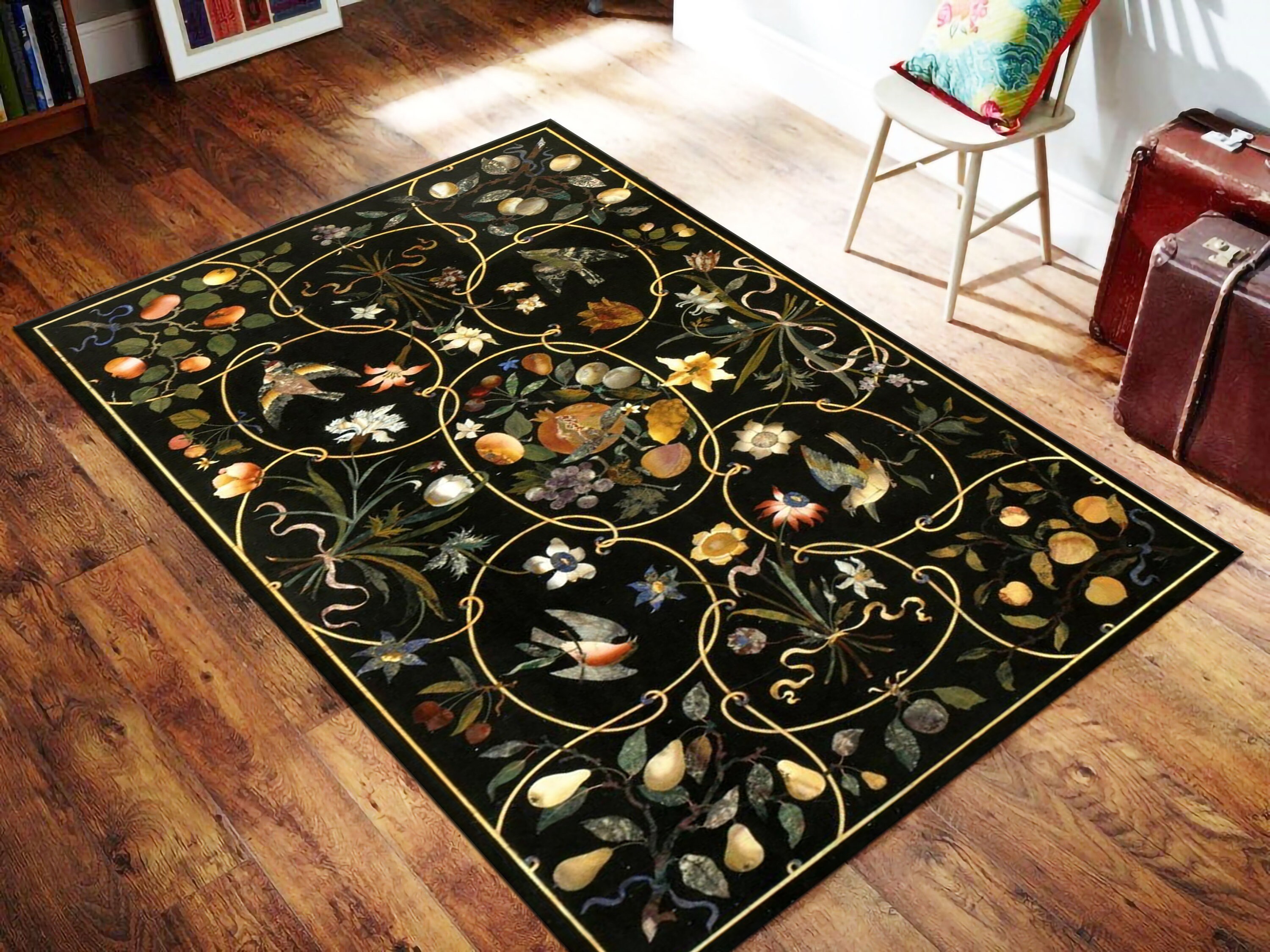 Discover Vintage Rétro Fleur Tapis