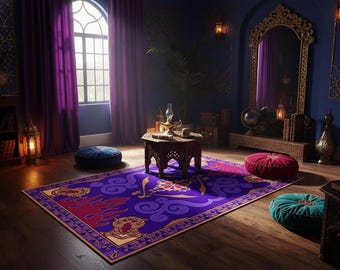 Aladdin Rug, Non Slip Rug, , Aladdin's Rug, Salon Decor, Modern Rugs, Modern Rug, Abstract Rug, Flying Carpet Rug, Luxury Rug,