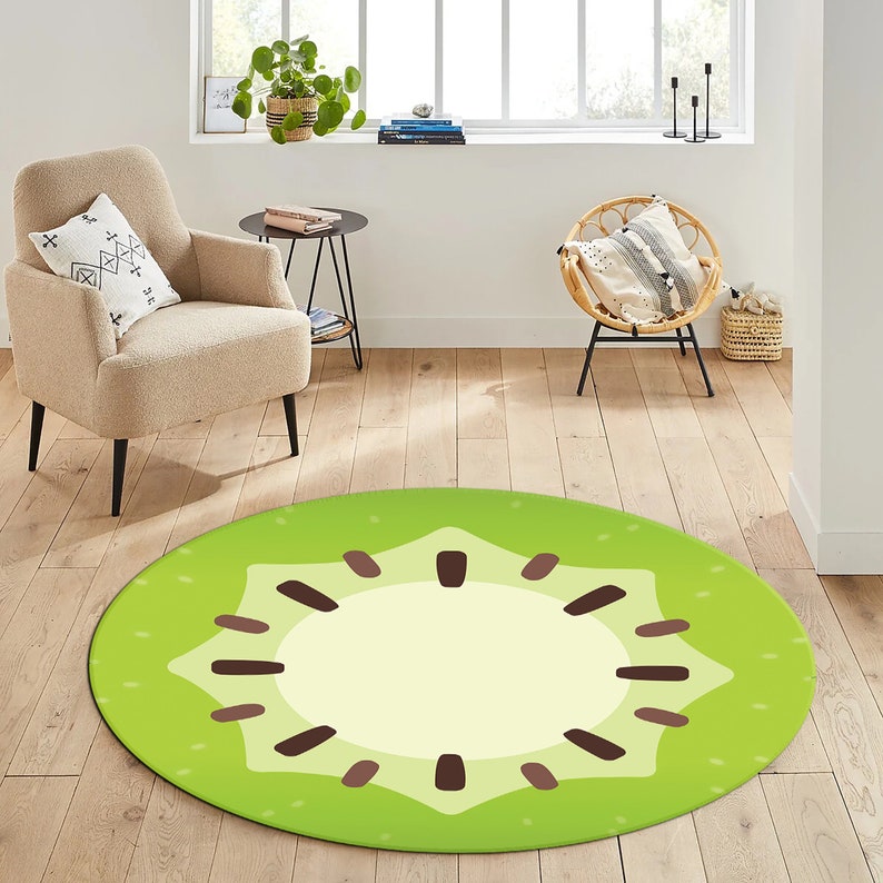 Kiwi Rug,fruit Rug,kiwi Round Rug,kiwi Circle Rug,circle Rug,round Rug ...