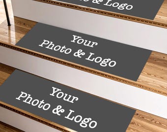 Benutzerdefinierte Treppenstufen mit Ihrem Foto & Logo - personalisierte Stufenteppiche, fügen Sie Business Branding, waschbarer rutschfester Teppich für Zuhause oder im Geschäft