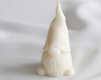 Candle winter Christmas tree gnome Christmas fir tree rapeseed wax decoration