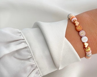 Namensarmband Perlenarmband Katsukiperlen Herz Roségold personalisiert