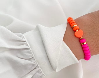 Armband Herz Neon Katsukiperlen Sommer