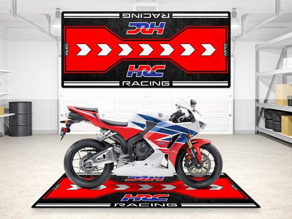 For Honda HRC Racing Motorcycle Pit Mat Personalized Display Garage Floor  Mat Perfect Gift for Motorcycle Rider, Fan and Enthusiast 