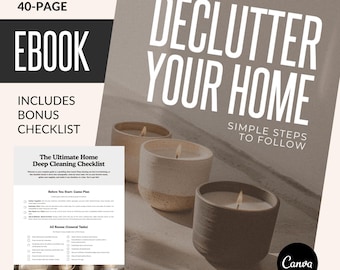 Cómo ordenar tu casa, Listas de limpieza, Guía para ordenar, Limpieza de primavera, Organización, Plantilla editable, Imprimible