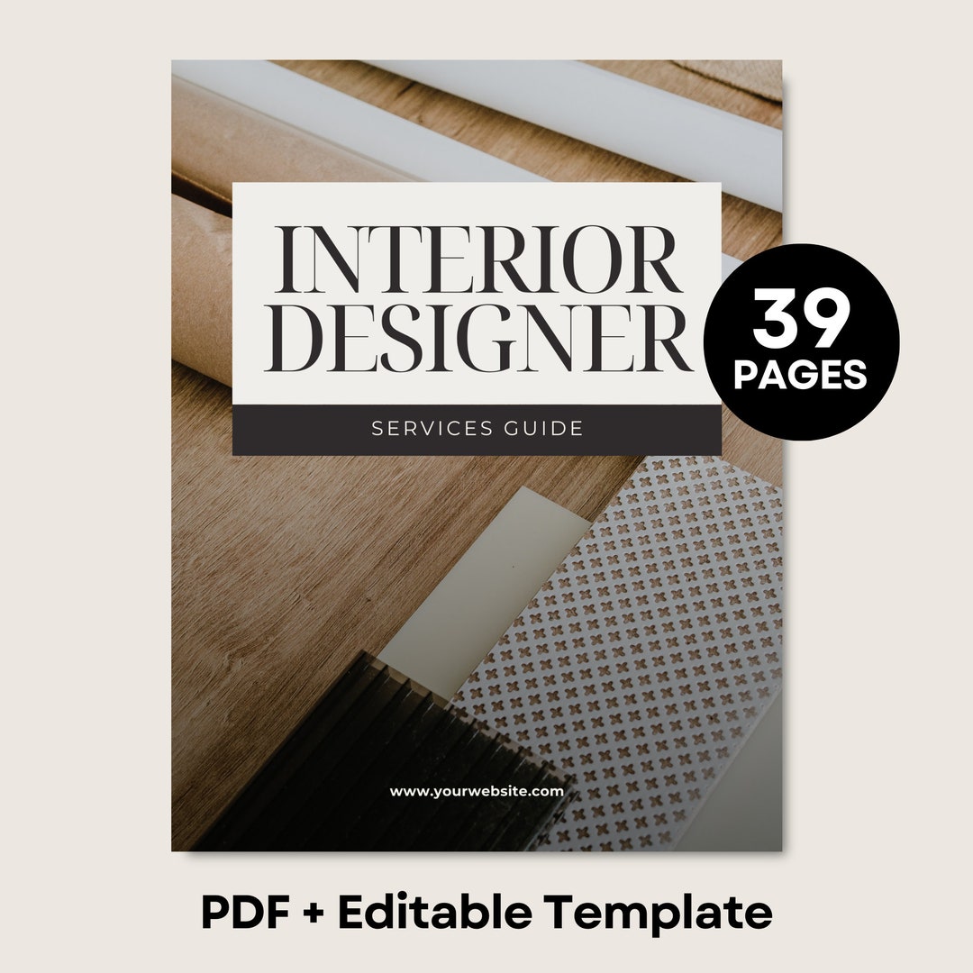 Interior Designer Services Guide | Comprehensive 39-page Canva Template ...