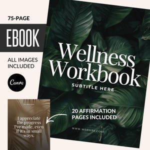 Wellness Workbook Template, Editable Canva, Health Guide, Digital Workbook, Healthy Living Book, eBook