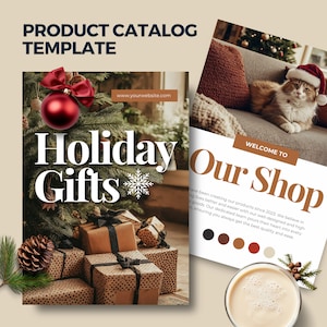 Holiday Product Catalog Template, Christmas Gift Guide, Christmas Gifts, Instant Download, Gift Guide, Christmas Canva Template