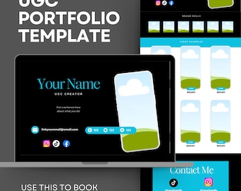 Plantilla editable de portafolio de contenido generado por usuarios (CGU), kit de medios para creadores (Canva)