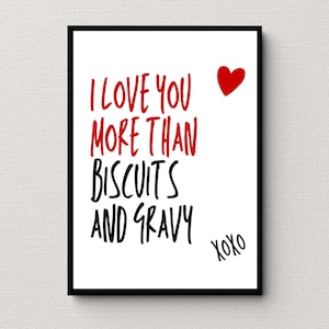 Aesthetic Kitchen Decor, Biscuits and Gravy, Kitchen Wall Art Print, Minimalist Kitchen Font, Art Print, Digital Download, 3 sizes