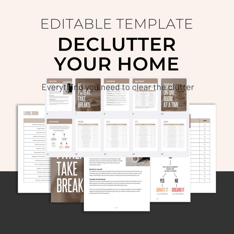 Printable Declutter Color Decluttering Your Home, Cleaning Checklists, Declutter Guide, Spring ...