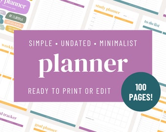 Editable Personal Planner | Canva Template, Printable PDF (Digital Download)