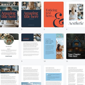 May include: A collage of images featuring a light blue, red and white colour scheme. The images include a woman with long blonde hair, a cup of coffee, a house and a book. The text "Aesthetic" is written in a white font on a black background.