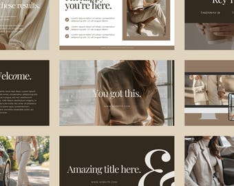 Plantilla de curso empresarial de Canva, diapositivas modernas para seminarios web (70 diapositivas editables)