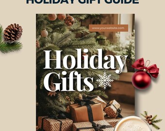 Holiday Gift Guide Template, Editable Canva Catalog (Digital Download)
