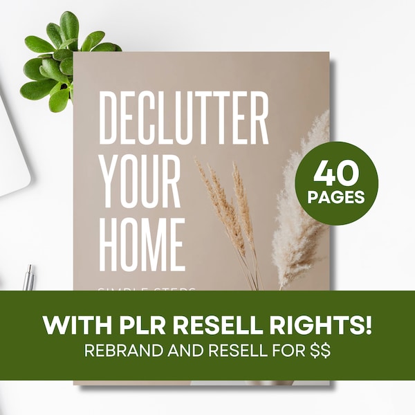 Decluttering Guide with PLR, Declutter Checklists, Home Cleaning Guide, Digital Product, PLR Guide, Home Cleaning Checklists, Declutter PLR