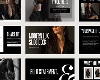 Luxury Canva Presentation Template, Modern 70-Page Slide Deck