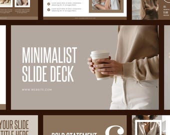 Minimalist Presentation Slide Deck, Neutral Canva Template