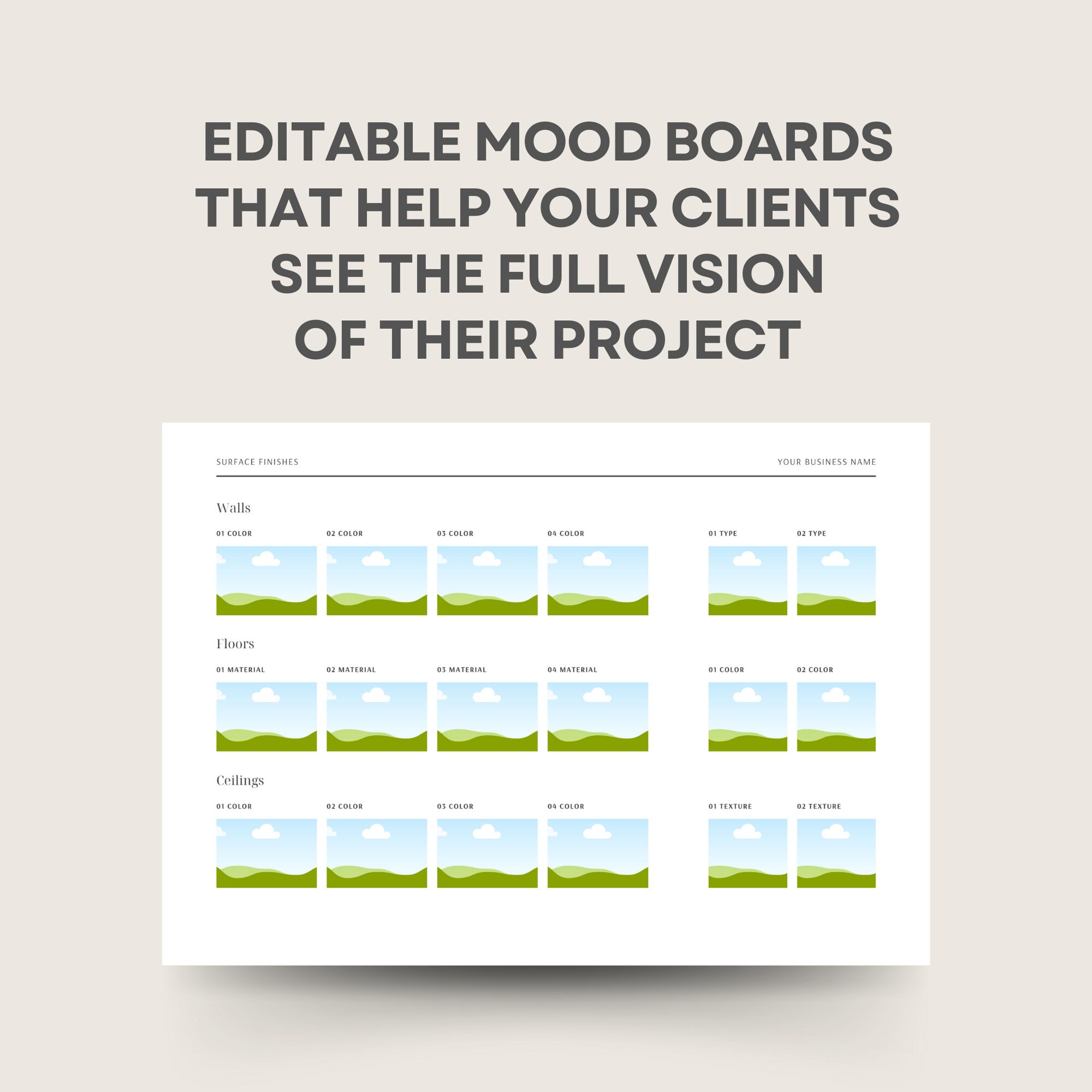 Interior Design Finishes Schedule | 117-page Editable Canva Template ...