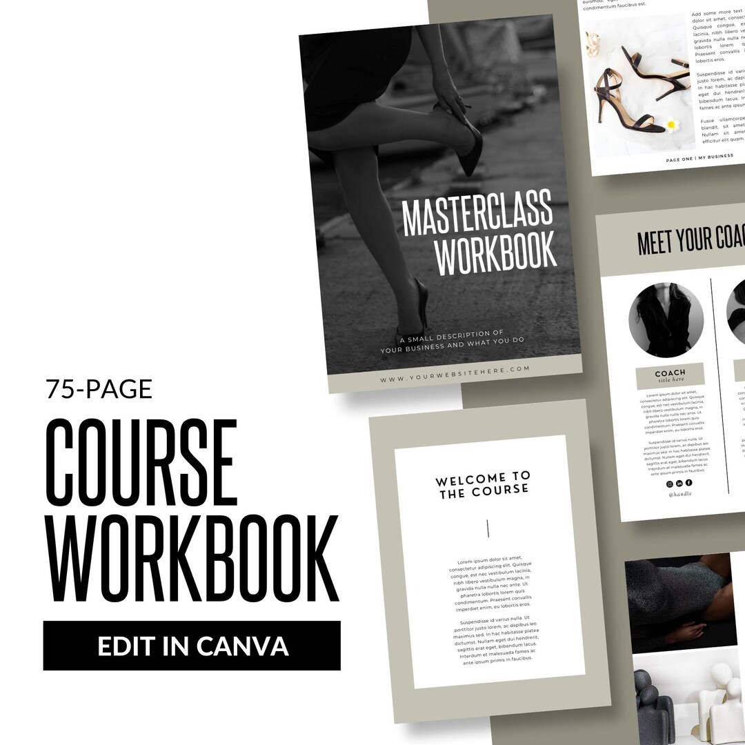Editable Course Workbook Template, Canva Coaching Guide (digital ...