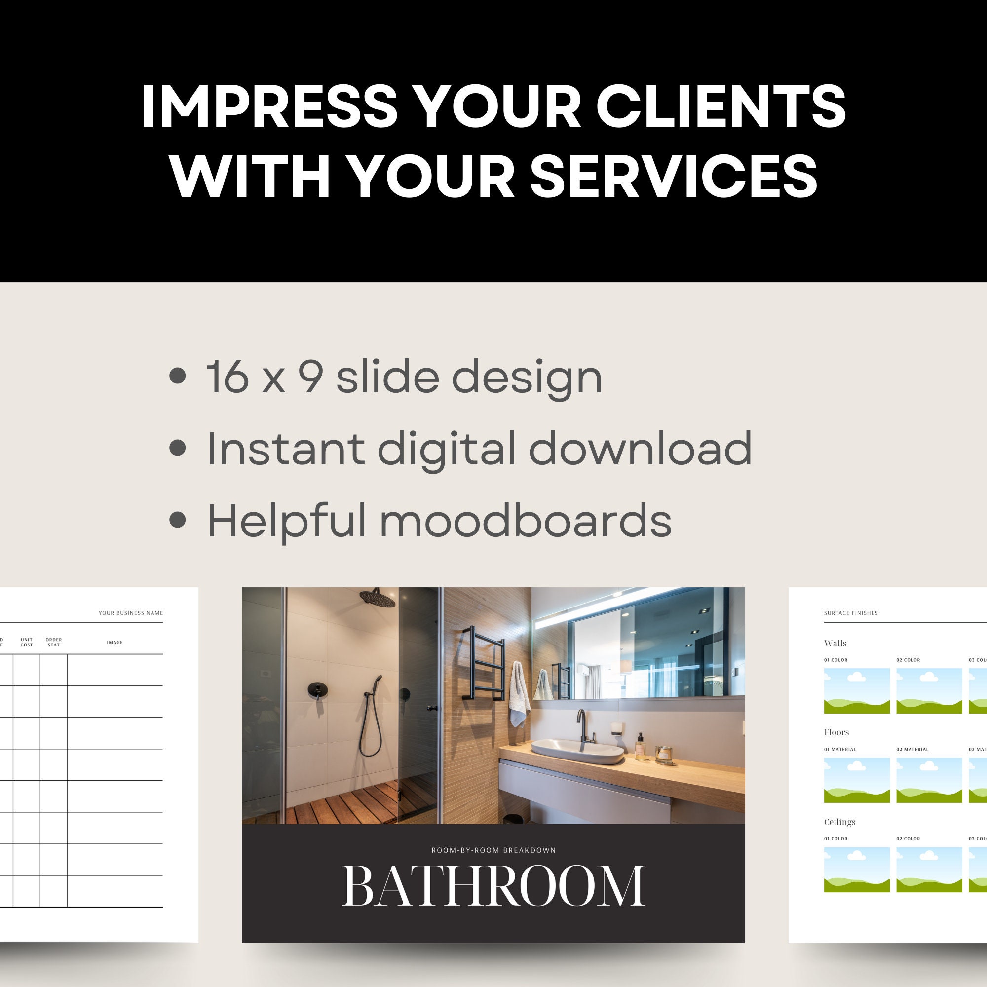 Interior Design Finishes Schedule | 117-page Editable Canva Template ...