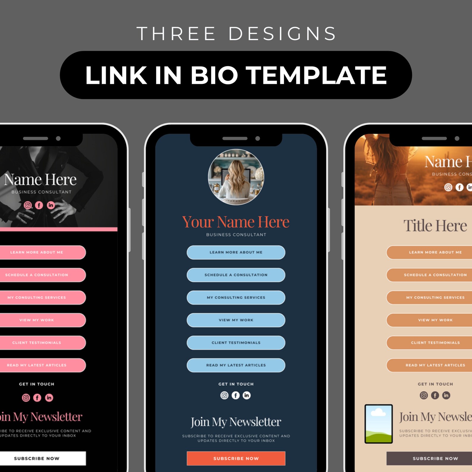 Link in Bio Template, Links Website Template, Instagram Landing Page ...