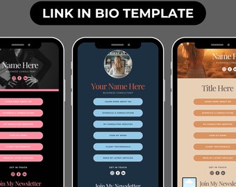 Editable Link in Bio Template, Canva Website, Small Business (Digital Download)