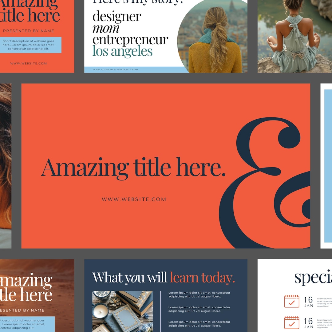 Bold Canva Presentation Template | 70-slide Webinar Deck - Etsy
