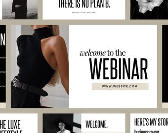Webinar Slide Deck Canva Template: 70 Modern Presentation Slides (Digital Download)