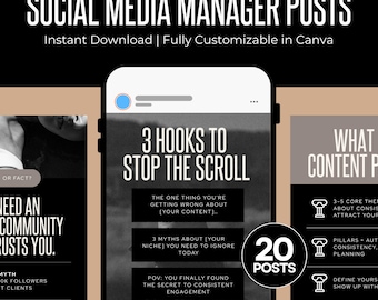 Instagram Post Templates, Social Media Engagement (Digital Download)