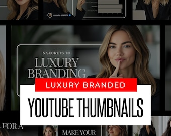 Luxury YouTube Thumbnail Canva Templates | Editable Branding Kit (Digital Download)