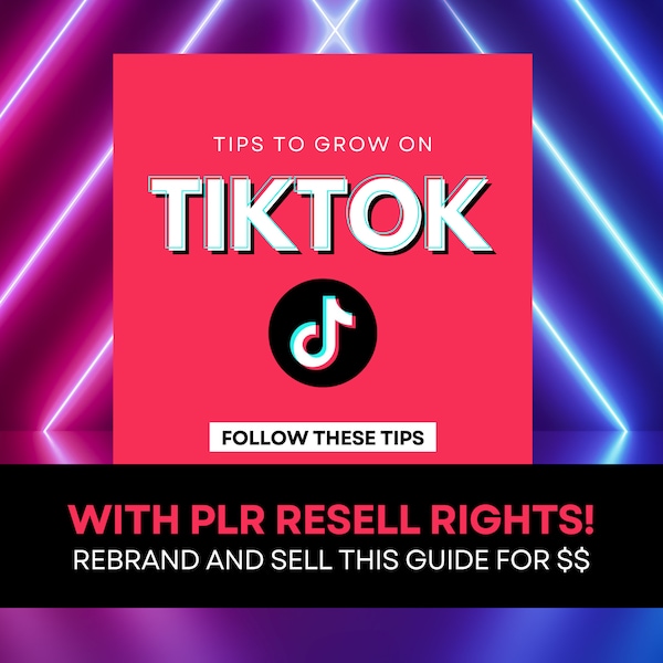 Guida TikTok con diritti di rivendita, Come crescere su TikTok, Modello TikTok, Ottieni follower su TikTok, Download istantaneo, Guida pratica, eBook, PLR