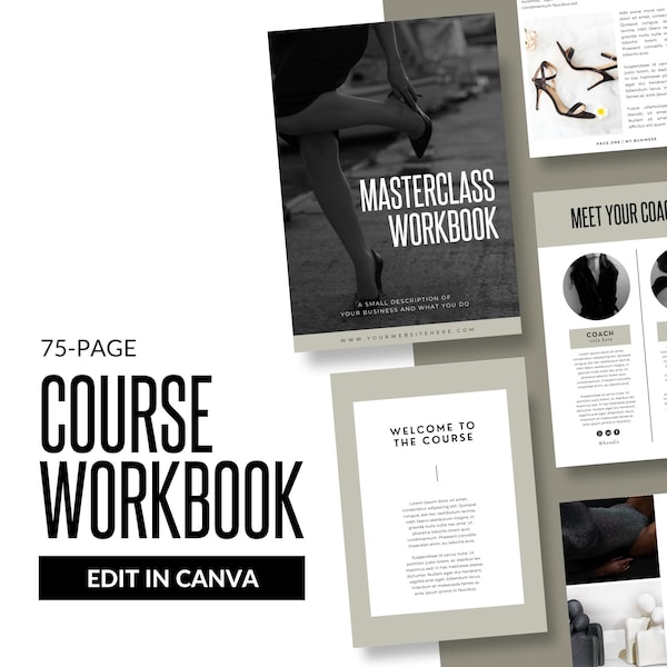 Editable Canva Course Workbook Template, Coaching Guide (Digital Download)
