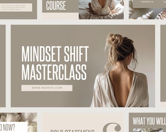 Modello di slide per masterclass, presentazione Canva modificabile (download digitale)