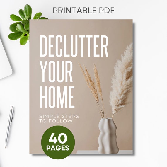 Home Decluttering Guide, Room Checklists, Organization (Printable PDF)