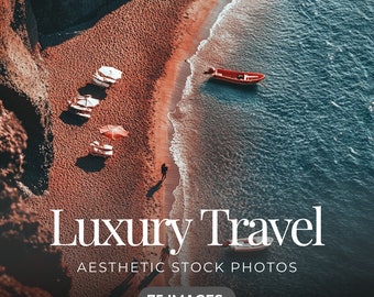 Luxury Travel Stock Photos, Santorini Beach Views (75 Images)
