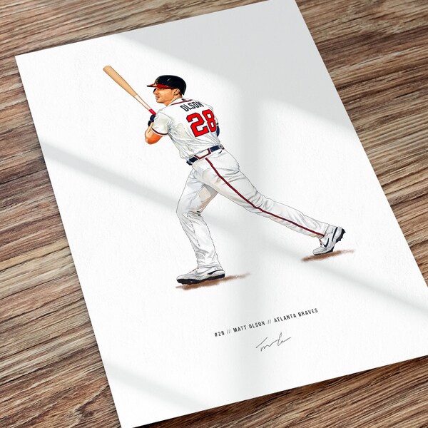 Matt Olson Poster Atlanta Braves MLB Baseball Wall Art Print