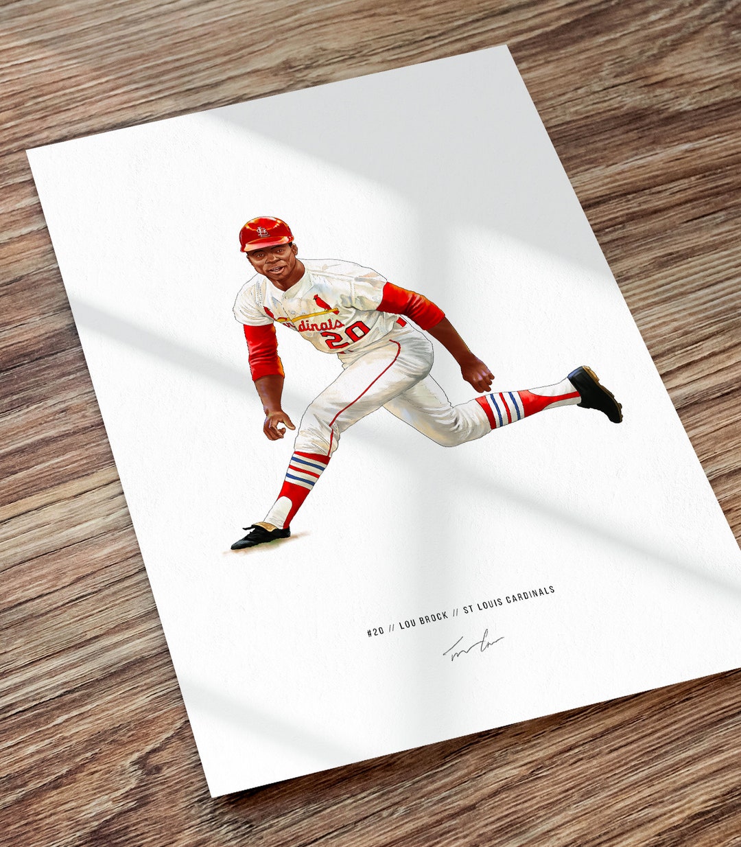 Lou Brock Poster St Louis Cardinals MLB Baseball Wall Art Print - Etsy