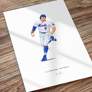 Brandon Nimmo Baseball Paper Poster Mets - Brandon Nimmo - Pin