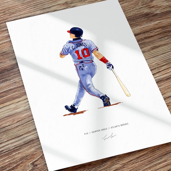 Chipper Jones v1 Poster Atlanta Braves MLB Baseball Wall Art Print