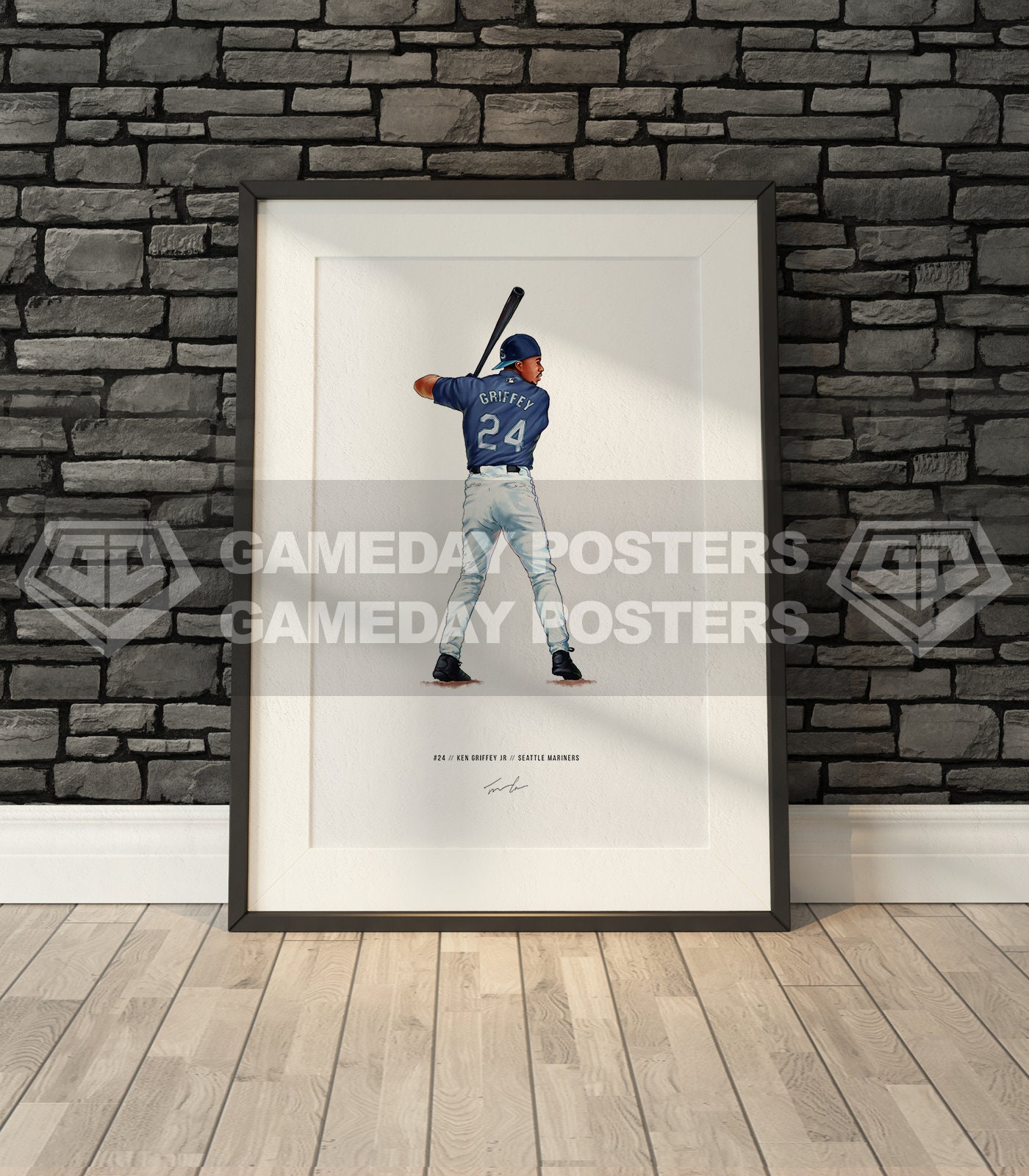 Ken Griffey Jr Poster Seattle Mariners Motion 1 Baseball Wall Etsy