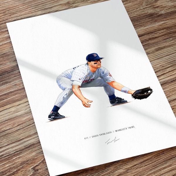 Chuck Knoblauch Poster Minnesota Twins MLB Baseball Wall Art Print