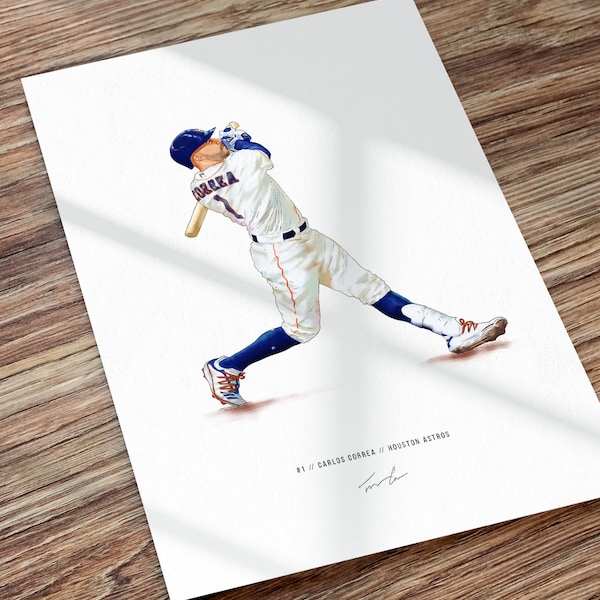 Carlos Correa v1 Poster Houston Astros MLB Baseball Art Print