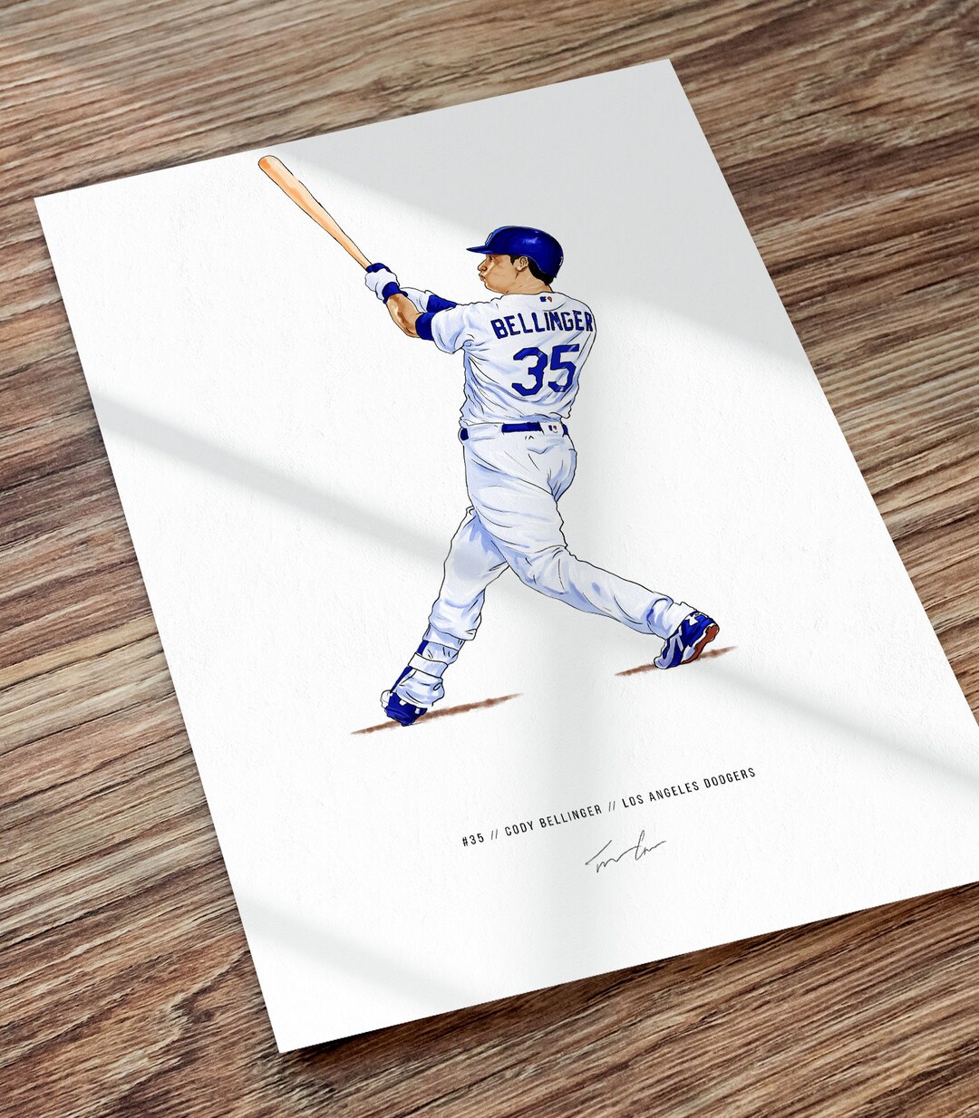 Cody Bellinger V1 Poster Los Angeles Dodgers MLB Baseball Art Etsy
