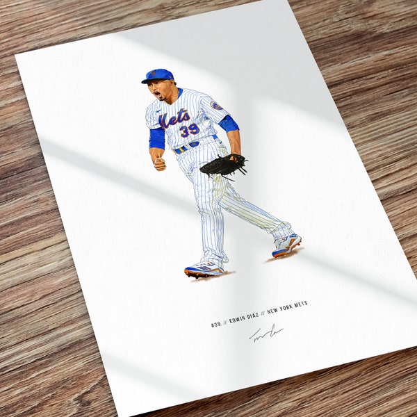Edwin Diaz Poster New York Mets MLB Baseball Wall Art Print